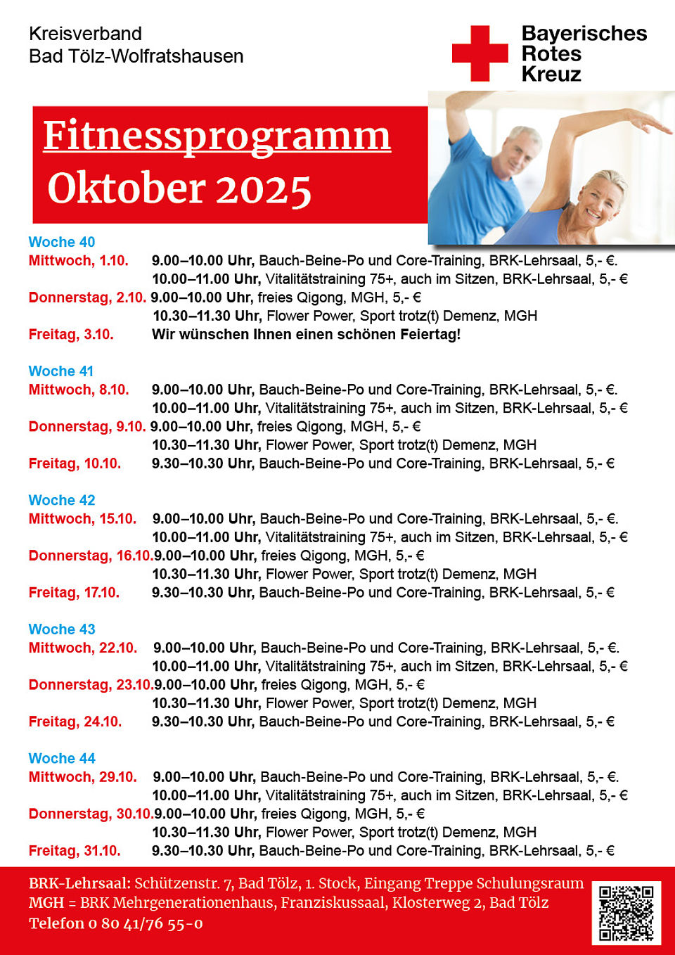 BRK Fitnessprogramm im Oktober 2025